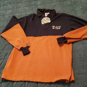 Men's Orange and Black Shirt